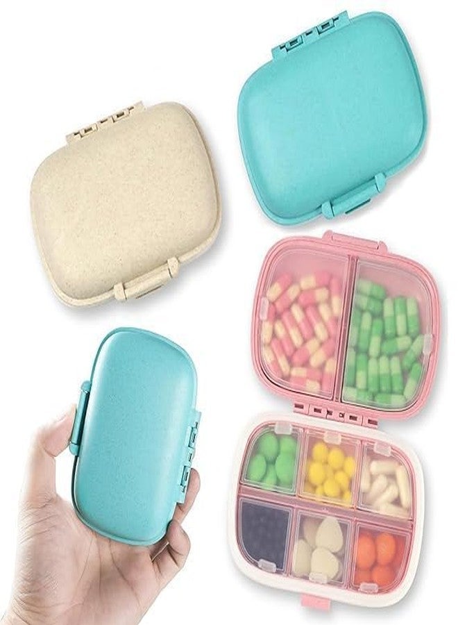 KPS Travel Pill Organizer | 8 Compartment Pill Case | Small Medicine Storage Organizer | Portable Vitamin Holder Container | Supplements Supplies (Pack of 1,Multicolor) - Image 2